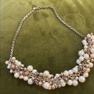 LOFT Silver and Pearl Necklace